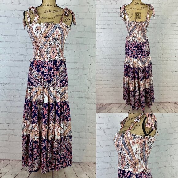Abel the Label Zodiac Maxi Dress in Boho Floral Paisley Print, Size Small - Picture 6 of 8